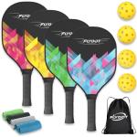 Pickleball Paddles Set of 4,USAPA Approved,4 Indoor&Outdoor Balls, Carrying Bag, 4 Cooling Towels,4 Pack Paddles,Pickleball Paddles,Gifts for Beginner&Pro