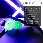 Franklin Sports Glow in The Dark Outdoor Pickleballs - Light Up Pickleball Balls for Nighttime Pickleball - Glow in The Dark Green Balls - Charge with Indoor Light + Sunlight - 3 Pack