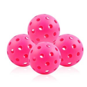 Fizzazzle 4-Pack Outdoor Pickleball Balls, Pink