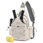 G4Free Ivory Pickleball Sling Bag, Women's Crossbody Sports Bag, Lightweight Paddle Cover, 5.5" W x 10.5" L x 18.5" H