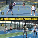 Pickleball Set Net with Wheels, Portable 3in1 Pickle Ball Net with Carry Bag- 3 Size Options, Designed for All Weather Conditions, Steady Metal Frame & Take Down for Practice & Games (Black&Yellow)