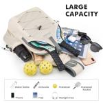 G4Free Ivory Pickleball Sling Bag, Women's Crossbody Sports Bag, Lightweight Paddle Cover, 5.5" W x 10.5" L x 18.5" H