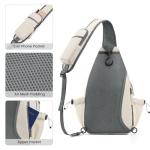 G4Free Ivory Pickleball Sling Bag, Women's Crossbody Sports Bag, Lightweight Paddle Cover, 5.5" W x 10.5" L x 18.5" H