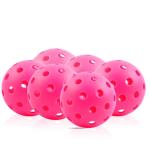 Fizzazzle Outdoor Pickleball Balls - 40 Holes, 6 Pack USAPA Standard Pink Balls - High Bounce True Flight & Durable