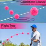 Fizzazzle Outdoor Pickleball Balls - 40 Holes, 6 Pack USAPA Standard Pink Balls - High Bounce True Flight & Durable