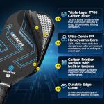 Pickleball Paddles Set of 2 USAPA Approved T700 Raw Carbon Fiber Pickleball Paddle, Friction Surface Pickleball Rackets with 4 Balls 1 Pickleball Bag, Pickle Ball Paddle Set for Men and Women