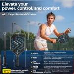 Pickleball Paddles Set of 2 USAPA Approved T700 Raw Carbon Fiber Pickleball Paddle, Friction Surface Pickleball Rackets with 4 Balls 1 Pickleball Bag, Pickle Ball Paddle Set for Men and Women