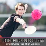 Fizzazzle Outdoor Pickleball Balls - 40 Holes, 6 Pack USAPA Standard Pink Balls - High Bounce True Flight & Durable