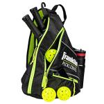 Franklin Sports Sling Bag Backpack for Pickleball Gear + Equipment - Holds Paddles, Balls + Accessories - Official US Open Bag for Men + Women, Black/Green