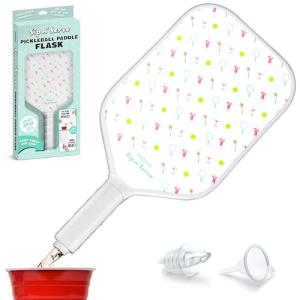 GoSports Sip N' Serve Pickleball Paddle Flask (20 oz) - Hidden Alcohol Travel Flask - Funny Liquor Gift – Includes Funnel & Spout