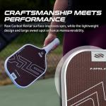 Selkirk Sport SLK Halo Pro MAX Pickleball Paddle | Raw Carbon Fiber Pickleball Paddles with a Rev-Core Power Polymer Core | Designed for Ultimate Spin & Power | Red