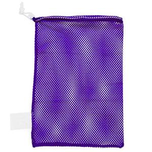 Champion Sports Mesh Sports Equipment Bag- Purple, 12" x 18"- Multipurpose, Nylon Drawstring Bag w/ Lock and ID Tag, for Sports Equipment, Balls, Swimming Gear - Breathable Stuff Sack
