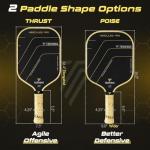 TENVINA Pickleball Paddles Set of 2, Thermoforming 4-Layer T700SC Friction Carbon Fiber Pickleball Paddle, Professional USAPA Approved Pickle Ball Paddle Providing Strong Power and Spin