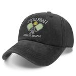 Pickleball Hat for Women Men - Vintage Washed Baseball Cap, Cotton with Sweatband, Pickleball Gifts for Pickleball Games, Parties,Hiking Grey