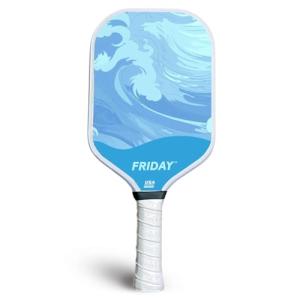 Friday Pickleball Paddle, USA Pickleball Approved, Durable Carbon Fiber, Thermoformed Unibody Design, Honeycomb Core, Gritty Surface for Spin (Blue Sky, 1 Paddle)