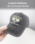 Pickleball Hat for Women Men - Vintage Washed Baseball Cap, Cotton with Sweatband, Pickleball Gifts for Pickleball Games, Parties,Hiking Grey