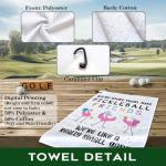 rofiowa We are More Than Just Pickleball Friends Polyester and Cotton Blend Printed Sport Towel with Clip, Pickleball Gift for Pickleball Lover, Funny Flamingo Pickleball Accessories for Men Women,
