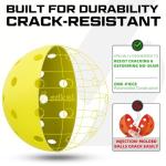 Srikel Outdoor Pickleballs - USAPA Approved Pickleball Balls, Seamless Roto-Molded Design for Durability, 4 Pack Yellow, Crack-Resistant 40-Hole Pickle Balls for Beginner Intermediate Pro Player