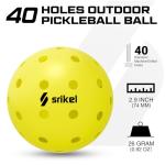 Srikel Outdoor Pickleballs - USAPA Approved Pickleball Balls, Seamless Roto-Molded Design for Durability, 4 Pack Yellow, Crack-Resistant 40-Hole Pickle Balls for Beginner Intermediate Pro Player