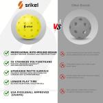 Srikel Outdoor Pickleballs - USAPA Approved Pickleball Balls, Seamless Roto-Molded Design for Durability, 4 Pack Yellow, Crack-Resistant 40-Hole Pickle Balls for Beginner Intermediate Pro Player