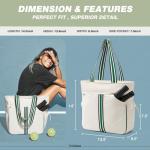 G4Free Pickleball Bag, Pickleball Tote Bag for Women Men, External Ball Bag with Shoe Compartment & Paddle Cover Pocket,Beige&Green