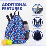 Ignite Motions Pickleball Bag – Sling Backpack with Fence Hook, Reversible Strap & Large Ball Pocket (Fits 2–4 Paddles) (Paddles)