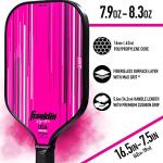 Franklin Sports Pro Pickleball Paddles - Signature Series Pro Paddle with MaxGrit Surface - USA Pickleball (USAPA) Tournament Approved - 16mm Polypropylene Core - Pink