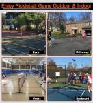 Portable Pickleball Net for Driveway, 22FT Regulation Size Pickle Ball Net with 4 Outdoor Pickleballs and Carry Bag, Weather Resistance Strong Steel Frame