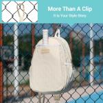 VELADAY Pickleball Bag for Women, Quilted Stylish Sling Bag, Adjustable Shoulder Strap, 2 Storage Compartment Holds Paddles, Balls,Shoes,Beige