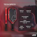 Hyperion Double Vision 16mm Pickleball Paddle - Signature Paddle Shape - Aramid Surface for Softer Responsive Touch - SK Film for Reduce Vibration - USAP Approved - NFC Chip Enabled