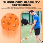 Akiefb Pro-Grade 40-Hole Outdoor/Indoor Pickleball Balls(6Pack) High Bounce, Durable Construction with Wind-Resistant Design, Built for Practice & Rec for Competitive Play(Orange)