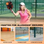Akiefb Pro-Grade 40-Hole Outdoor/Indoor Pickleball Balls(6Pack) High Bounce, Durable Construction with Wind-Resistant Design, Built for Practice & Rec for Competitive Play(Orange)