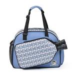 Boulder Bee Pickleball Bags, PickleBall Tote Bag for Women, Women’s Hand/Shoulder Gym Bag w Water Bottle Holder, With Pickleball Racquet/Paddle Holder (Blue Circle)