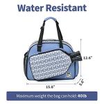 Boulder Bee Pickleball Bags, PickleBall Tote Bag for Women, Women’s Hand/Shoulder Gym Bag w Water Bottle Holder, With Pickleball Racquet/Paddle Holder (Blue Circle)