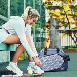 Boulder Bee Pickleball Bags, PickleBall Tote Bag for Women, Women’s Hand/Shoulder Gym Bag w Water Bottle Holder, With Pickleball Racquet/Paddle Holder (Blue Circle)