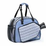 Boulder Bee Pickleball Bags, PickleBall Tote Bag for Women, Women’s Hand/Shoulder Gym Bag w Water Bottle Holder, With Pickleball Racquet/Paddle Holder (Blue Circle)