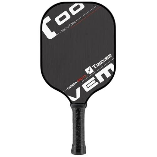 Toovem Pro Pickleball Paddle – Carbon Fiber Pickleball Paddle with T700 Layers & Polypropylene Core, Lightweight Professional Pickle Ball Racket for Power & Control, Whole Set with 2 Balls & Bag