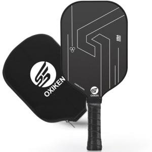 OXIKEN 16mm Pickleball Paddles, 2025 USAPA Approved, Frosted Carbon Fiber Surface (CFS), Polypropylene Lightweight Honeycomb Core with Cover Case Black, Ideal for Intermediate and Professional Players
