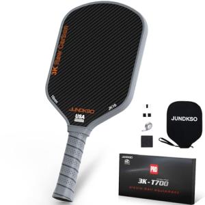 Professional Pickleball Paddles- T700 Carbon Fiber Pickle Racket- 3K Raw Carbon Frosted Surface for Enhanced Spin and Friction - USAPA Approved Offensive Long Paddle for Intermediate Advanced Players