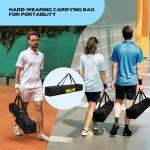 TEILLNET Pickleball Set with Net & Metal Ball Holder - Portable 22FT Regulation Size Net, 4 Wooden Paddles, 4 Balls and Carry Bag, Weather-Resistant Metal Frame, Perfect for Outdoor Indoor Driveway