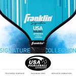 Franklin Sports Pro Pickleball Paddles - Signature Series Pro Paddle with MaxGrit Surface - USA Pickleball (USAPA) Tournament Approved - 16mm Polypropylene Core - Blue
