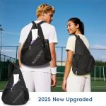 KAVIGOR 2025 Pickleball Sling Bag, Convertible Ultra-Light Backpack with Skin-Soft Fabric & Wet/Dry Pocket, Fits 4 Paddles + Gear