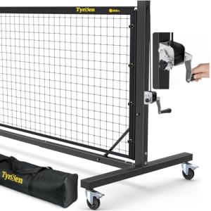 TYRSEN Pro Pickleball Net – Hand Winch Tension System, 22ft Tournament-Grade, Anti-Sag, Locking Wheels, Heavy-Duty Frame, Easy Setup, Portable & Carry Bag Included