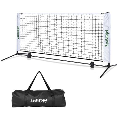 ZSSHAPPY 6FT White Mini Pickleball Net, Portable Quick Setup Practice Net for Indoor Outdoor Driveway Dink Shots