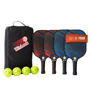 JP WinLook Premium Pickleball Paddles Set of 4 – Graphite Carbon Fiber Pickleball Rackets for Men & Women - Best Pickleball Paddles for Outdoor & Indoor Game - USAPA Pickleball Set
