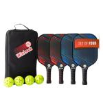 JP WinLook Premium Pickleball Paddles Set of 4 – Graphite Carbon Fiber Pickleball Rackets for Men & Women - Best Pickleball Paddles for Outdoor & Indoor Game - USAPA Pickleball Set