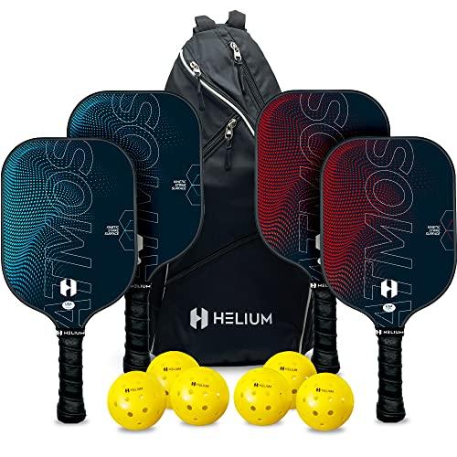 Helium Pro Carbon Fiber Pickleball Paddles - USAPA Certified - High-Spin Texture, Lightweight Honeycomb Core