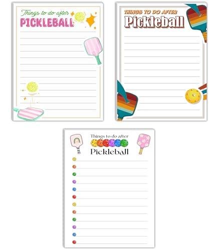 3pcs Pickleball Notepads, 150 Pages - Funny Things to Do After Pickleball Memo Pads, Easy to Tear, Cute Office Supplies, Pickleball Gifts for Women, Novelty Notepads for Fans & Players (Pickleball)