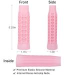 Silicone Pickleball Paddle Grip Cover | Non-Slip Shock Absorbing Handle Sleeve | Anti-Twist Internal Texture with Easy-Install Strips for Enhanced Control & Sweat Resistance (Pink)