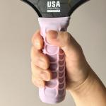 Silicone Pickleball Paddle Grip Cover | Non-Slip Shock Absorbing Handle Sleeve | Anti-Twist Internal Texture with Easy-Install Strips for Enhanced Control & Sweat Resistance (Pink)